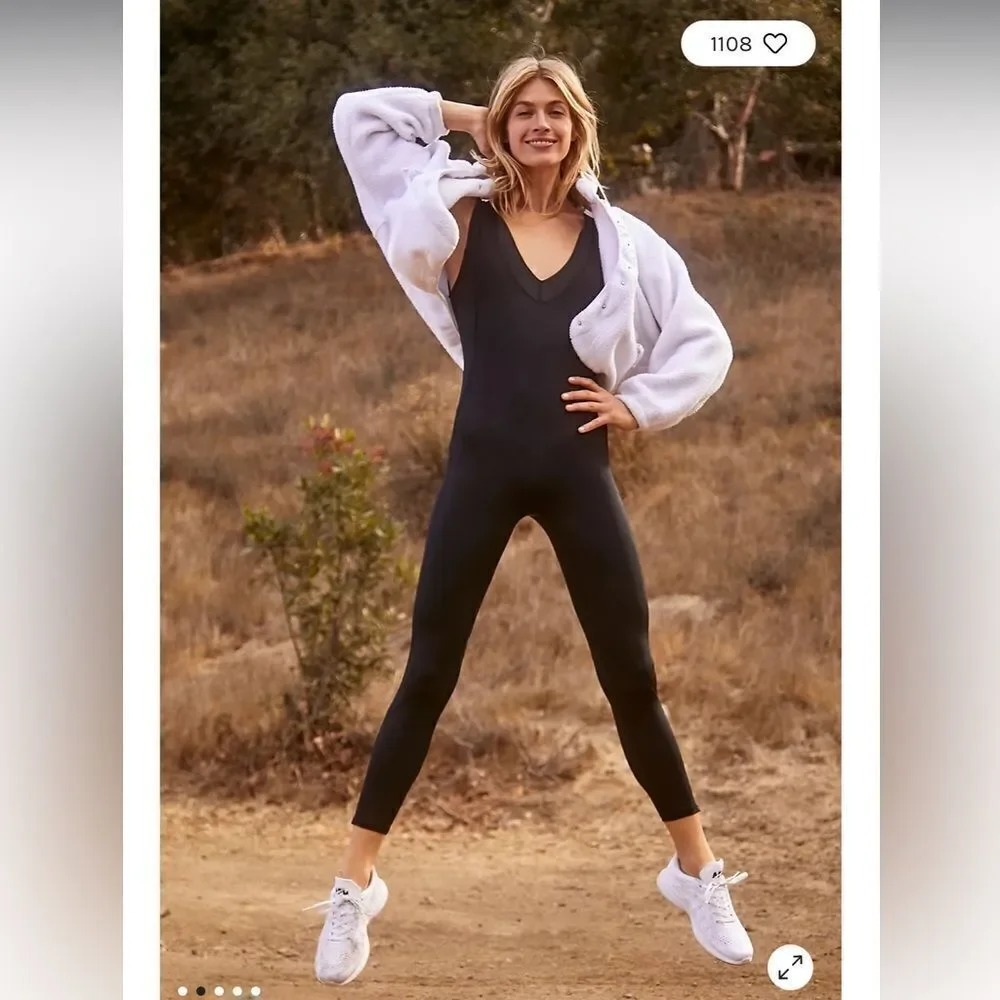 Free People Cool Running Onesie Black jumpsuit one piece